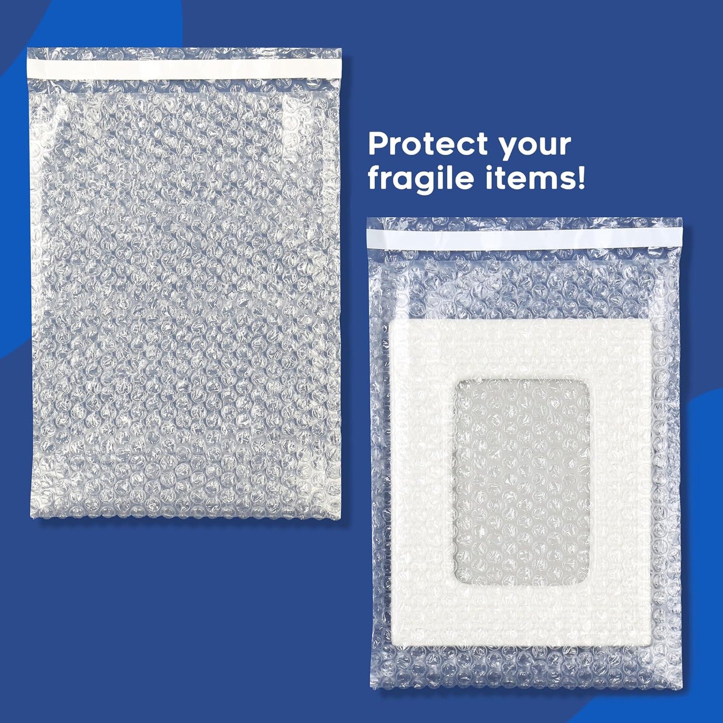 The Boxery 8x11.5" Clear Self-Sealing Bubble Out Bag Pouches -350 Pack- Bubble Cushion Wrap Bags for Packing, Storage, Moving, and Shipping fragile items