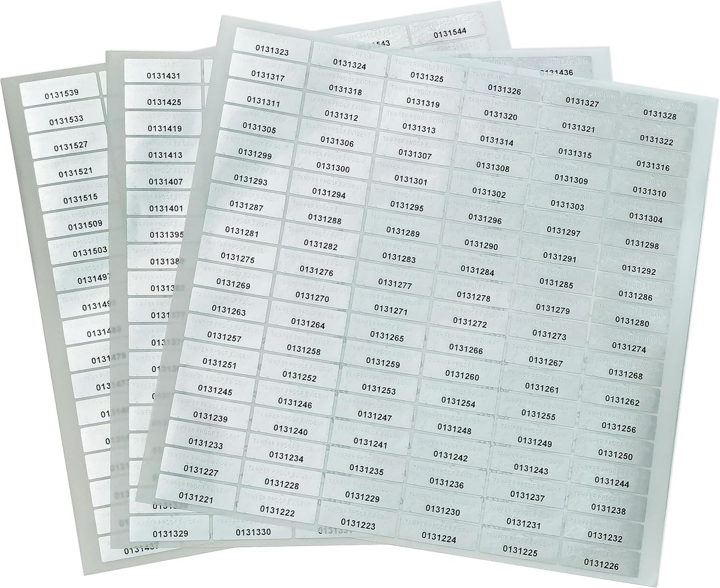 580 Pieces Tamper Proof Evident Stickers Hologram Labels Security Seals Holographic Warranty Void Original Genuine Authentic Sequential Serial Numbering, 0.25 x 1 Inch Silver