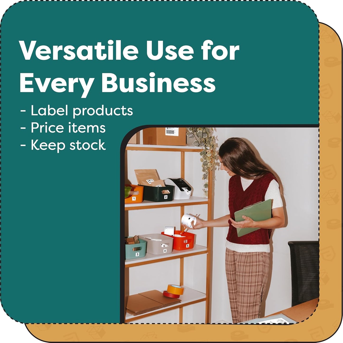 Aegis Adhesives - Compatible Labels Replacement for Brother DK-1202 (2.4" X 3.9") Shipping & Postage, Use with QL Label Printers - 12 Rolls + 1 Frame