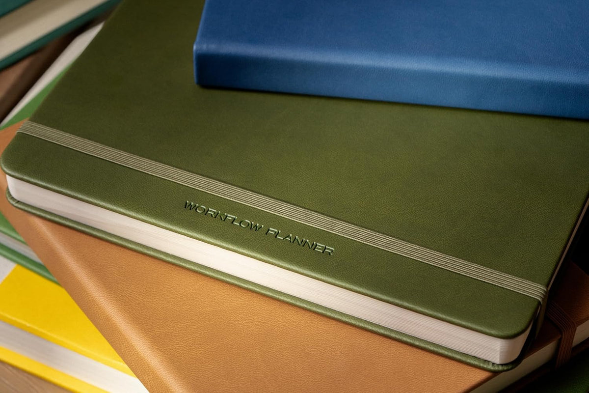 Anecdote 2026 Planner: 52 Week Daily Planner, Yearly, Monthly & Weekly Workflow for Planning Your Success – Vegan Leather Hardcover, Start Anytime & Achieve your Goals - Ocean Blue