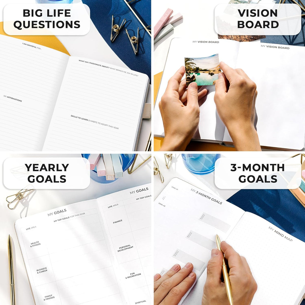 Clever Fox Planner Premium Edition – Undated Luxurious Weekly & Monthly Planner to Increase Productivity and Hit Your Goals – Organizer – Start Anytime, A5, Lasts 1 Year, Pearl (Weekly)