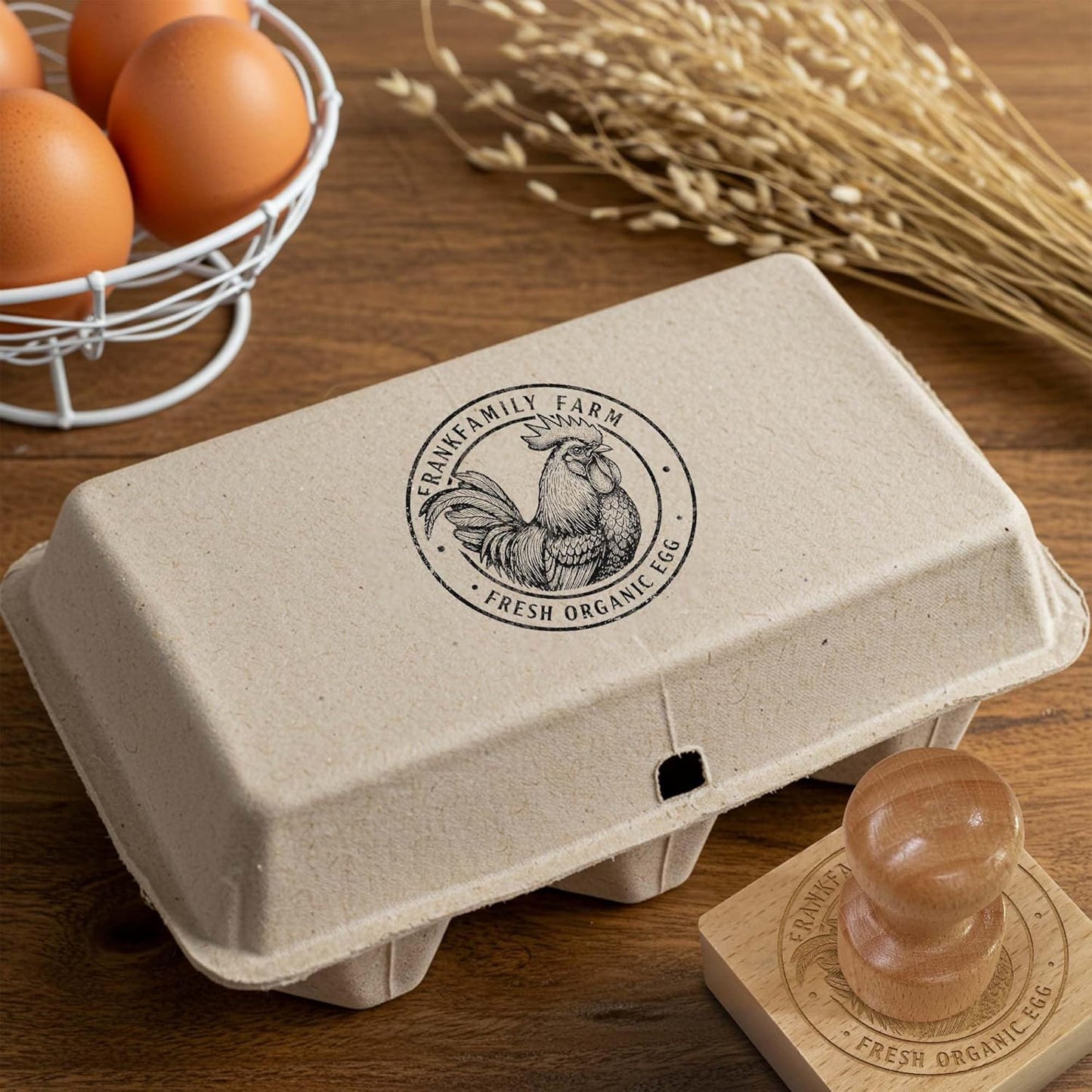 Custom Logo Stamp - Personalized Rubber Stamp - Multiple Size Options Available - Upload Your Logo (4"x4")