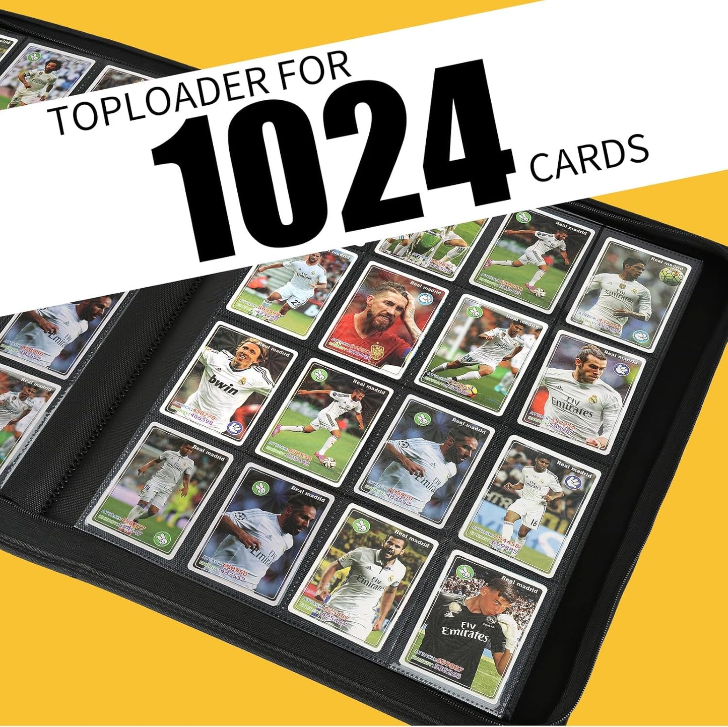 Trading Card Binder 16 Pocket, GERMUN PU Cover Card Binder for 1000+ Cards, Premium Trading Card Holder Folders, Double Sided Pocket Card Album for MTG, TCG (Marble Grey)
