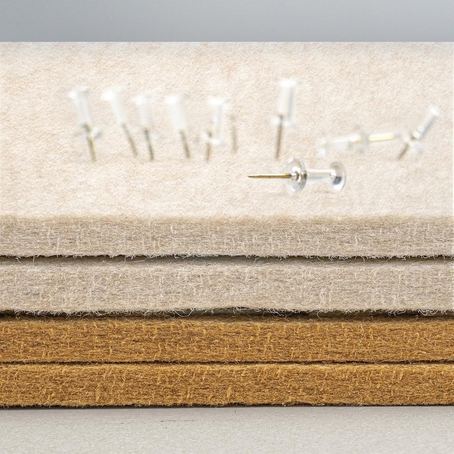 Large Bulletin Board - 48 x 36 Inches, Decorative Felt Pin Board for Wall - 4' x 3' Foldable Photo Display Board with Self-Adhesive Tape, Includes 20 Push Pins - Oatmeal