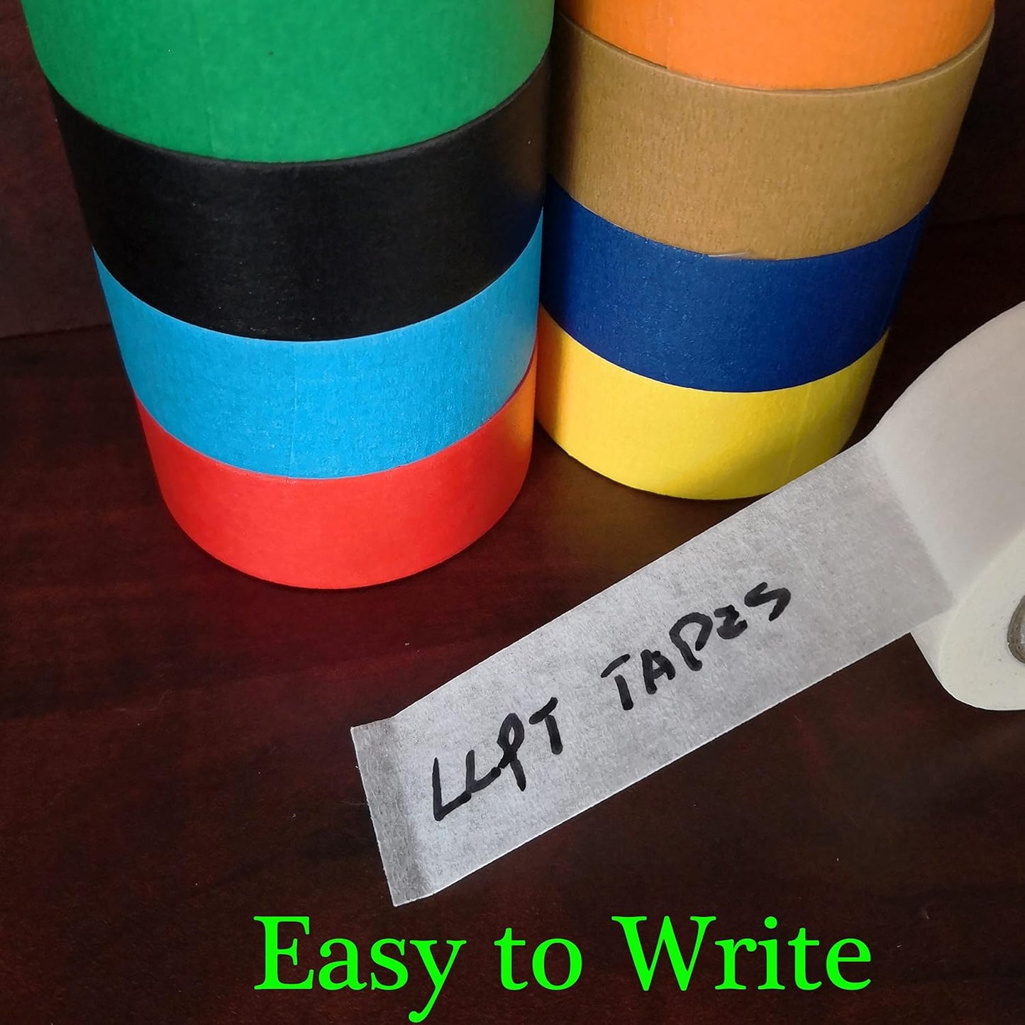 LLPT Colored Masking Tape 6 Rolls Craft Tape Total 276 Feet x 3/4 Inch Vibrant Color Painters Tape for Decorative Arts Crafts Paint Color Coding Labeling (PT1906)