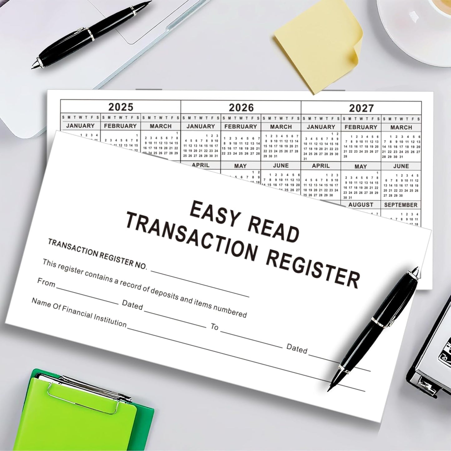 12 - Pack 6"×3" Blank Transaction Check Registers Exclusive for Personal Checkbook - Suitable for Personal & Business Banks, Saving Accounts, Deposits & Credit Cards