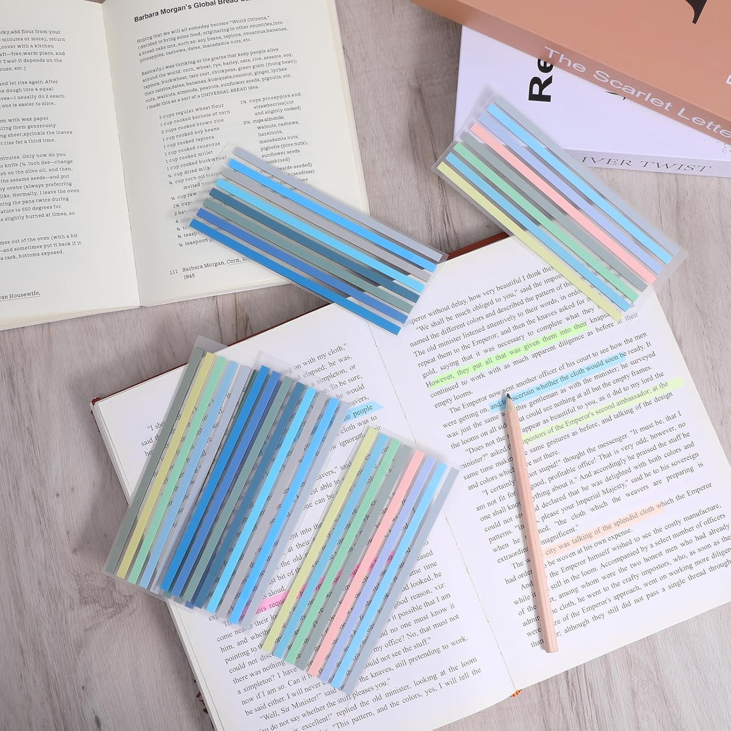 960 Pcs Transparent Highlighter Tape Reusable, Highlighter Strips Tabs Long Highlighting Sticky Tabs Page Markers Index Tabs for Books Office Supplies