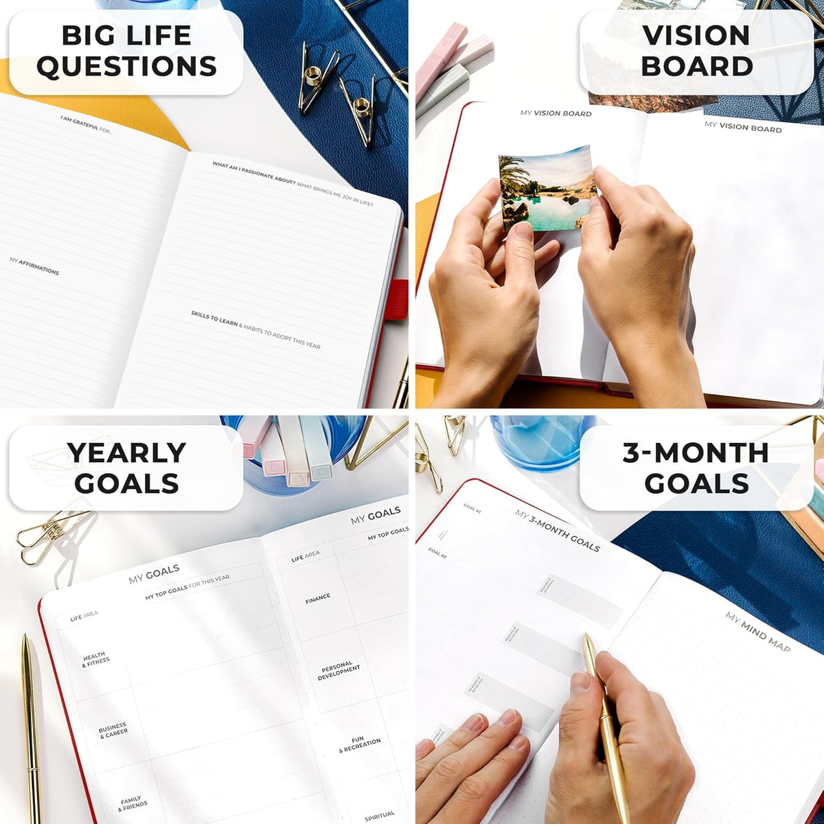 Clever Fox Planner Premium Edition – Undated Luxurious Weekly & Monthly Planner to Increase Productivity and Hit Your Goals – Organizer – Start Anytime, A5, Lasts 1 Year, Red (Weekly)