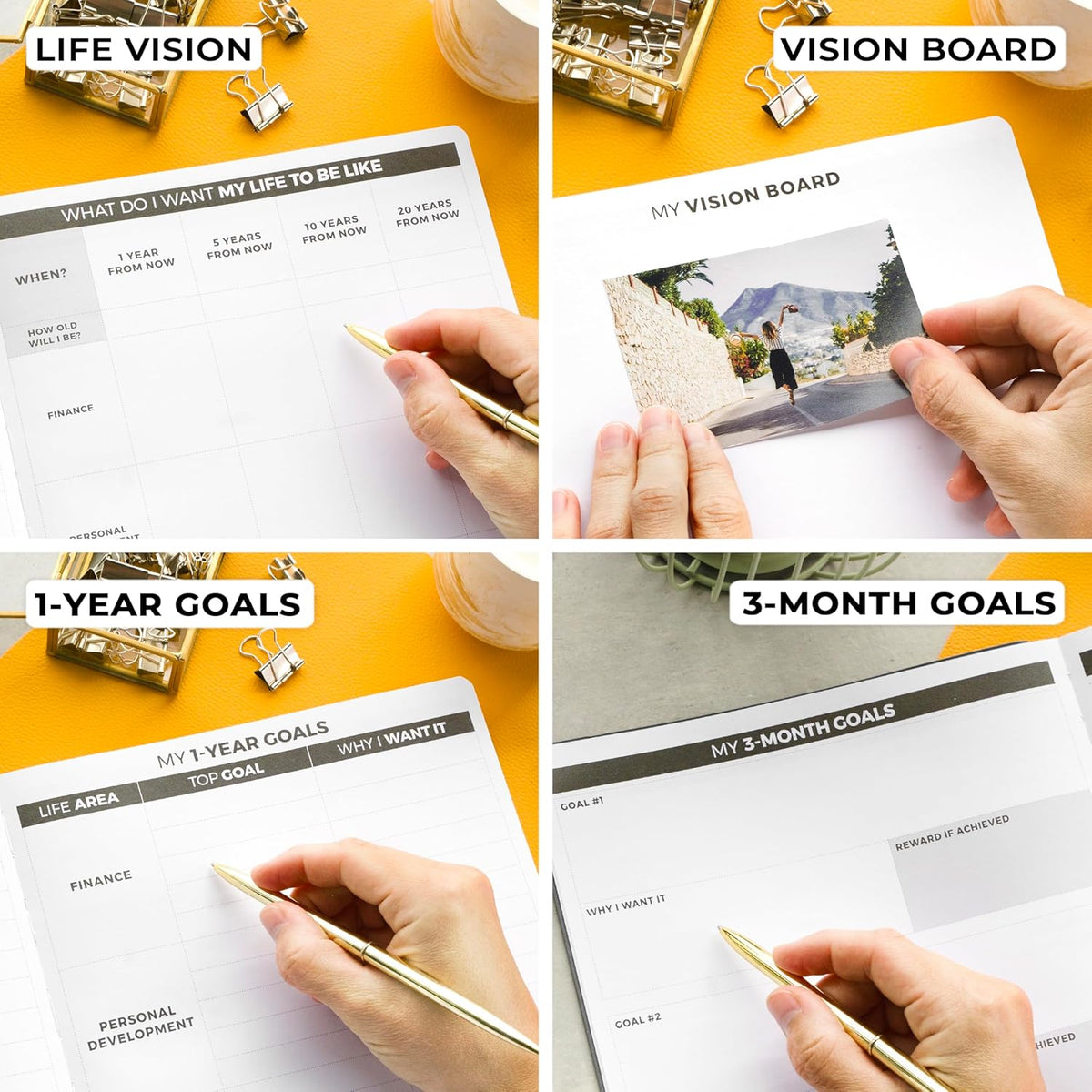 Clever Fox Planner PRO – Weekly & Monthly Life Planner to Increase Productivity, Time Management and Hit Your Goals, 8.5x11″ (Silver Black)