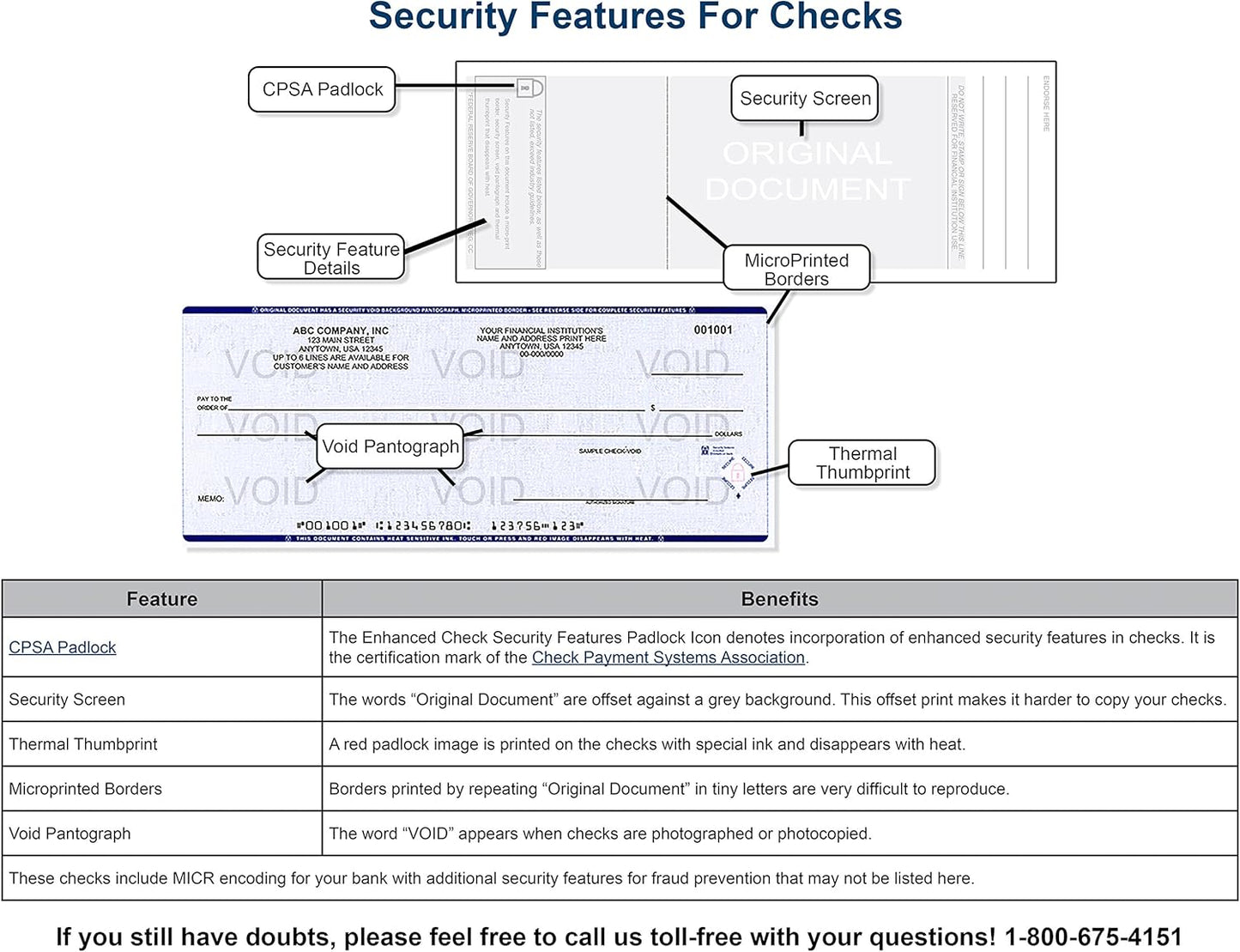Computer Checks on Top - Custom Laser Business Checks Compatible with QB accounting software, Blue (5000)