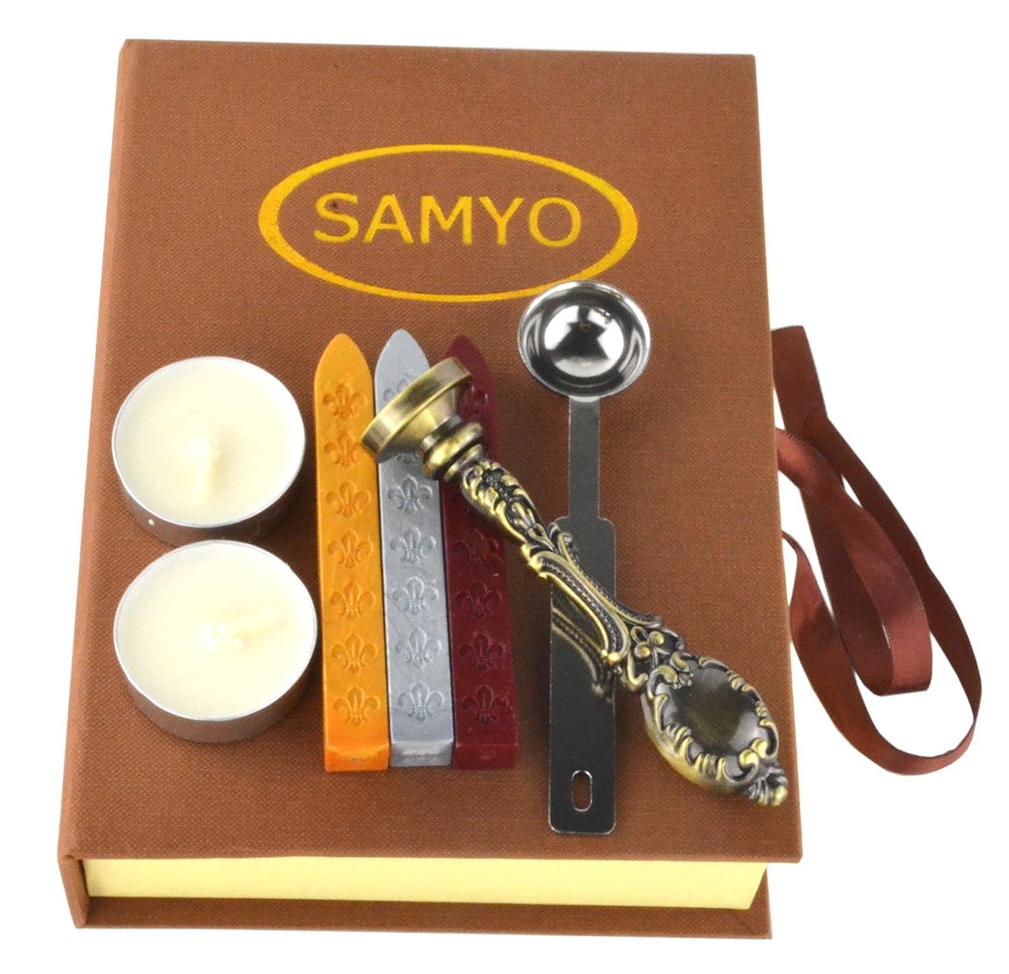 Samyo Creative Romantic Stamp Maker Classic Old-Fashioned Style Brass Color Wax Seal Sealing Stamp Vintage Antique Alphabet Initial Letter Set - (Letter U)