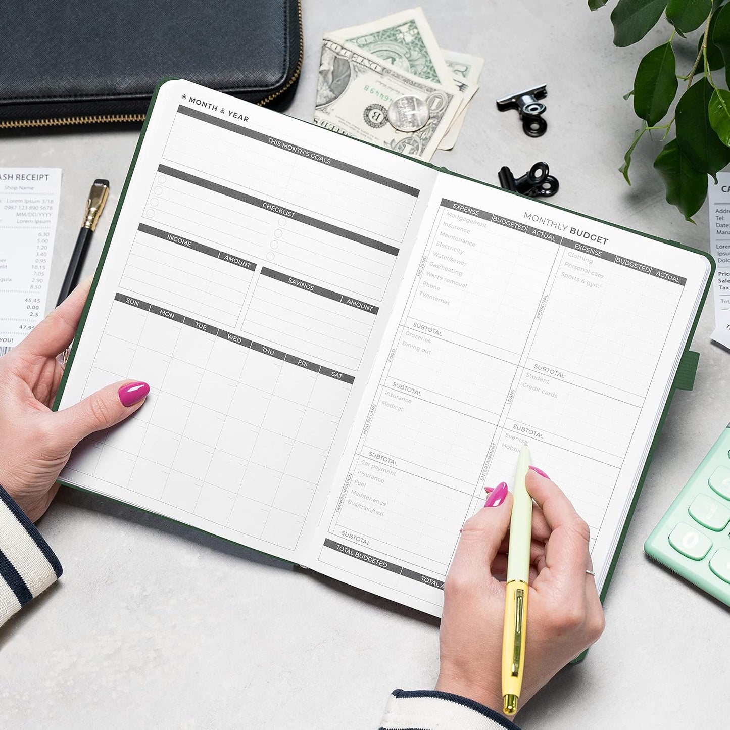 Clever Fox Budget Planner - Expense Tracker Notebook. Monthly Budgeting Organizer, Finance Logbook & Accounts Book, Bill Tracker, A5 (Dark Green)