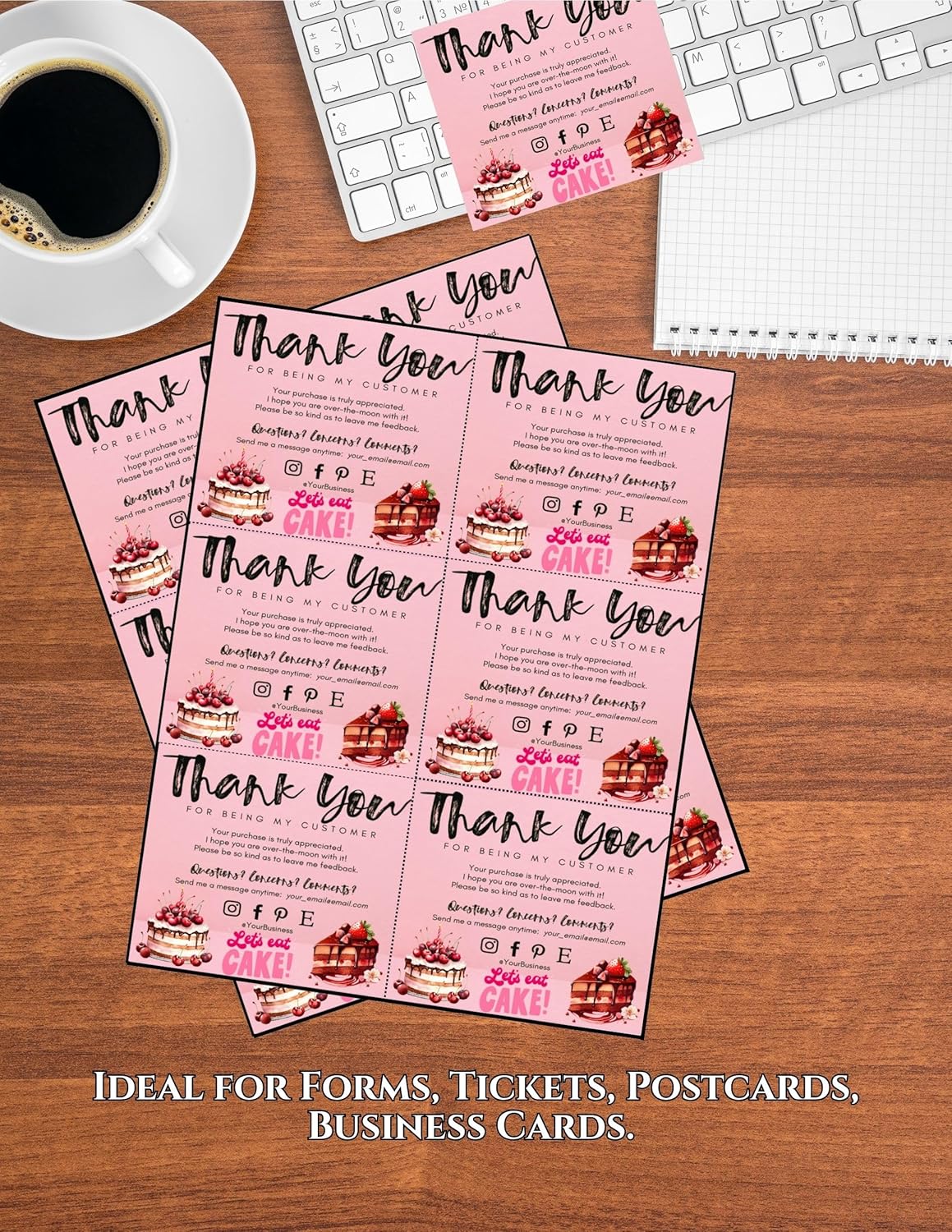Limited Papers (TM) 8.5x11 Perforated Paper, 20/50 Pound, 75 GSM, Variety of Perforation Sizes and Colors, for Forms, Tickets, Postcards, Business Cards. (Grey, 6 up)