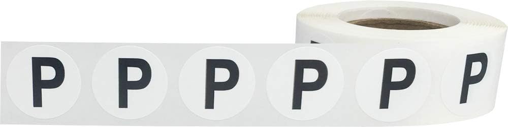 Letter P Inventory Labels .75 Inch Round Circle Dots 500 Adhesive Stickers