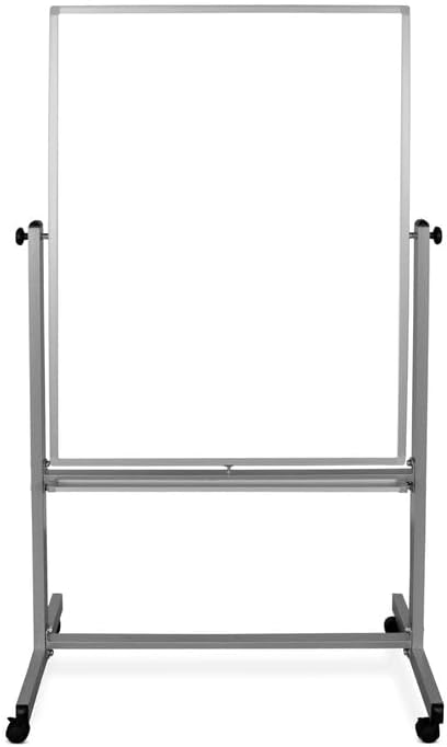 Luxor MB3648WW Mobile Whiteboard 36" W x 48" H (Pack of 25) Double-Sided Magnetic Dry Erase Markerboard