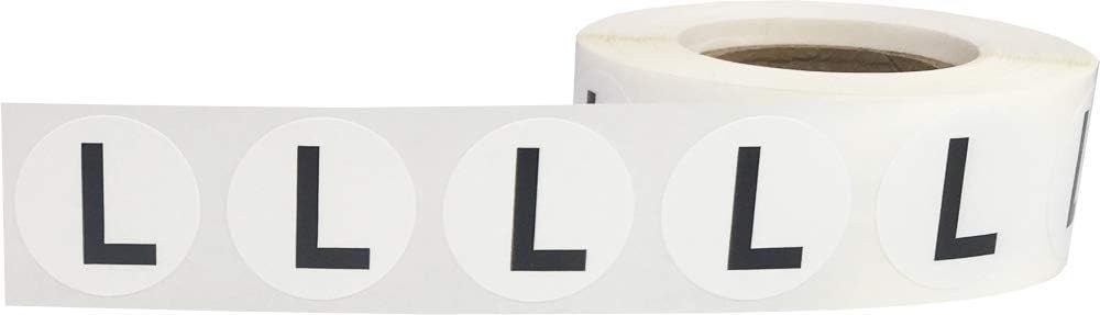 Letter L Inventory Labels .75 Inch Round Circle Dots 500 Adhesive Stickers