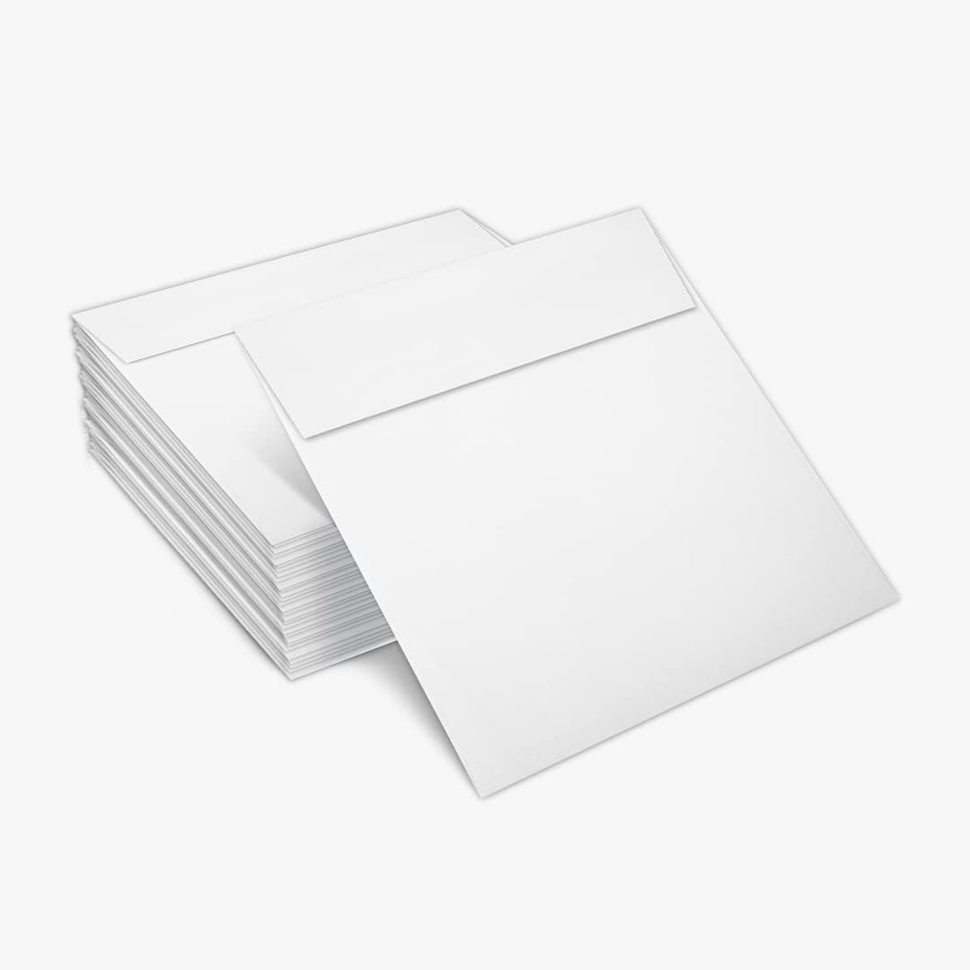 LUXPaper Square Invitation Envelopes | Peel & Press | 6" x 6" | Bright White | 80lb. Text | 500 Qty