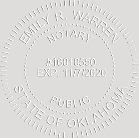 Notary Seal Round Embosser for Oklahoma State - Includes Gold Burst Seal Labels (50 Count)