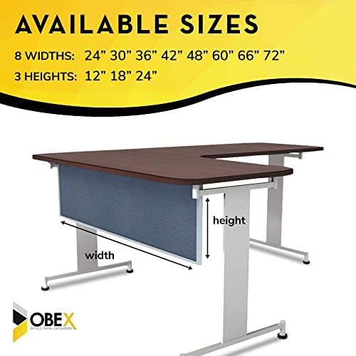 OBEX Acoustic Table Mounted Modesty Desk Privacy & Sound Absorbing Panel for Office Cubicles, 24" x 72", Twilight