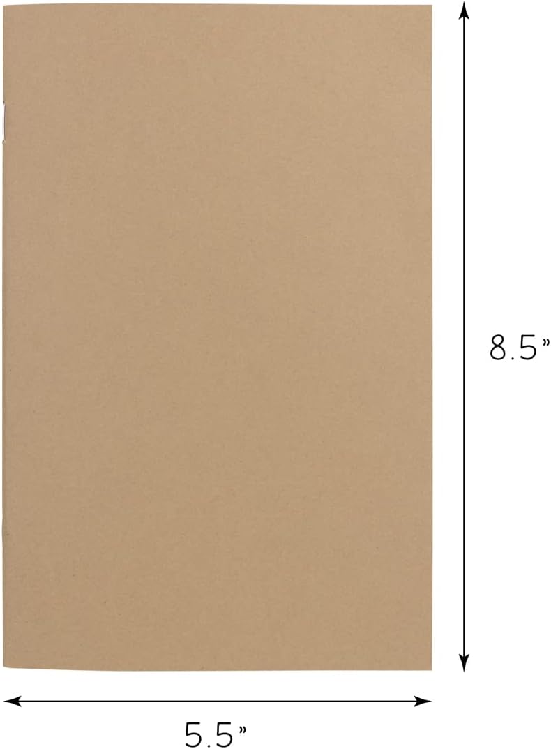 Hygloss Blank Books 5.5 x 8.5 Inches - 100 Pack – Kraft Color Paperback for Drawing & Writing – Empty Books for Journaling, Sketching or Arts & Craft