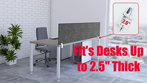 OBEX Panel Desk Mounted PET Privacy Screen, 18" x 42", Shadow