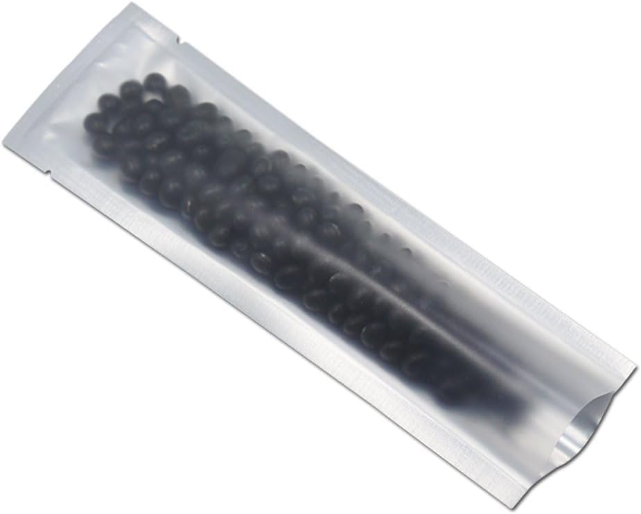 PABCK 1000 Pcs 2.1x7.08 inch (Inside Size 1.77x6.69 inch) Clear Front Vacuum Heat Sealable Pure Mylar Foil Bag for Travel Sampling Packaging Food Storage Aluminum Foil Candy Coffee Powder Package