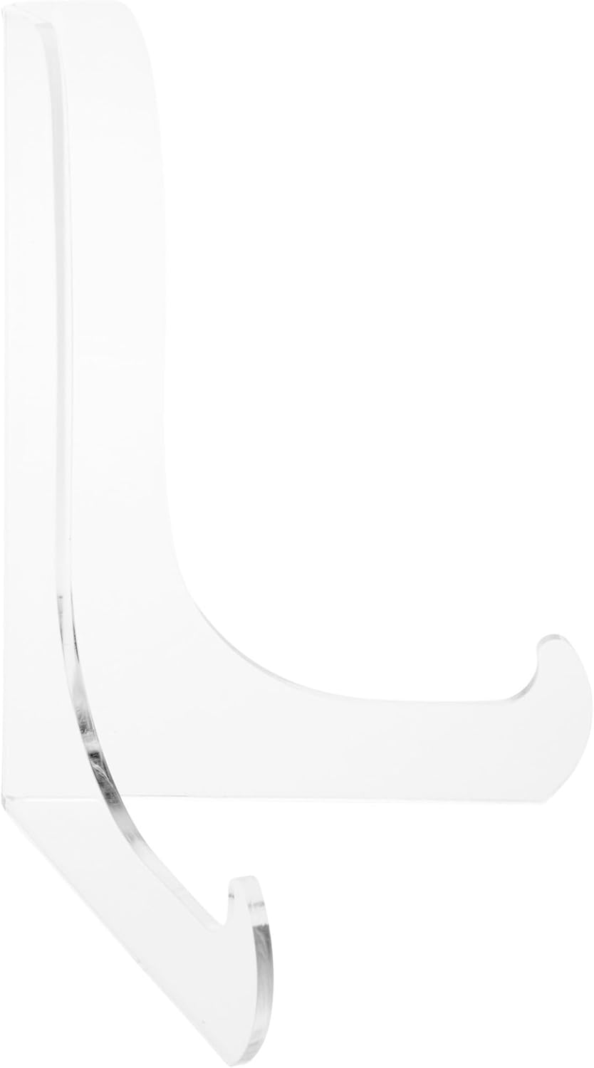 Plymor Clear Acrylic 60-Degree Angle Easel With Shallow Support Ledges, 6" H x 4.5" W x 3.5" D