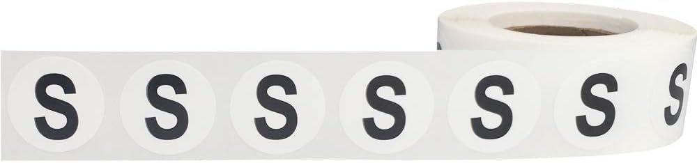 Letter S Inventory Labels .75 Inch Round Circle Dots 500 Adhesive Stickers