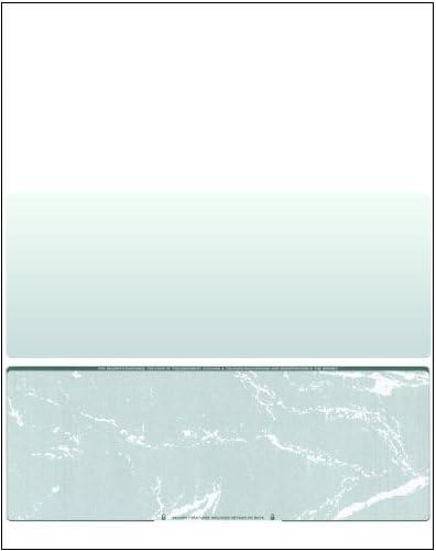 Business Voucher Check Stock - Computer Laser Checks - 500 Sheets, Check on Bottom, Green Marble