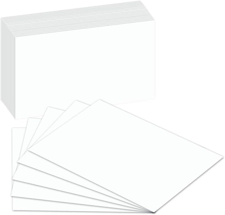 100 Pcs Extra Thick White Index Cards – Blank Heavyweight 14pt (0.014”) 100lb Cover Cardstock – Flash Cards, Study Note Cards, Postcards, Photo and Recipe Cards | 100 per Pack (4 x 9)