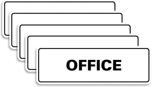 Signs ByLITA Standard Office Sign - Professional Business Signage - Easy to Install (White) - Small 5 Pack