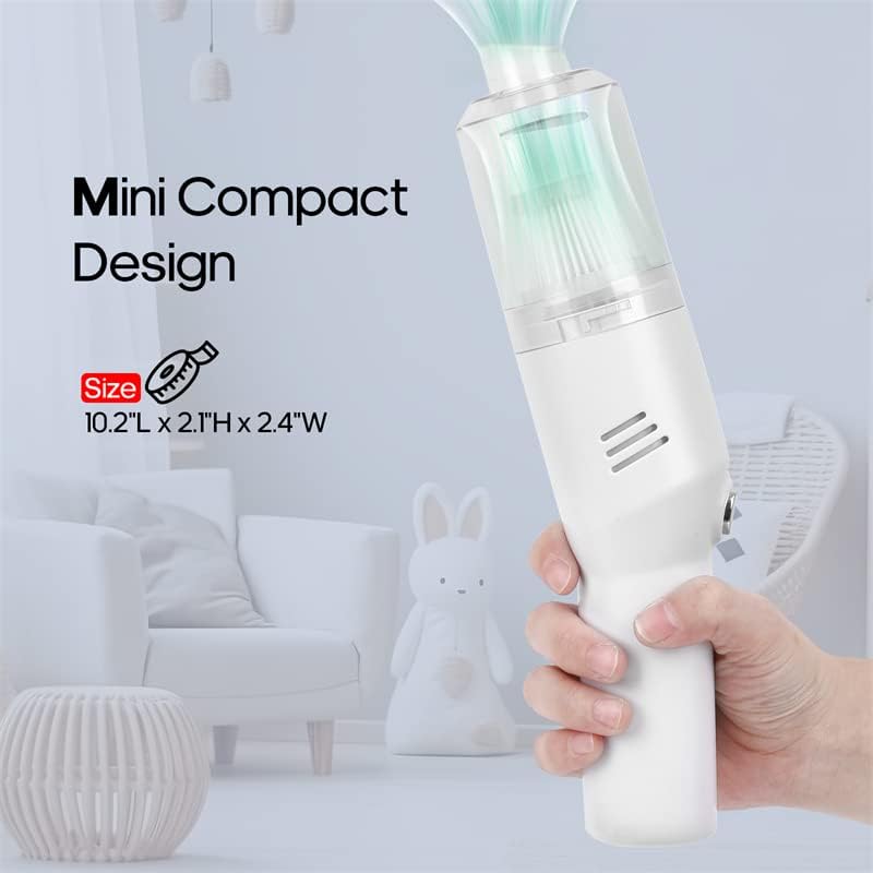 Wireless Mini Car Vacuum Cleaner(400g) Portable Rechargeable,Handheld Vacuums, Mini but Mighty Dust Busters Cordless Rechargeable,Hand Held Vac for Car/Desk V06/white