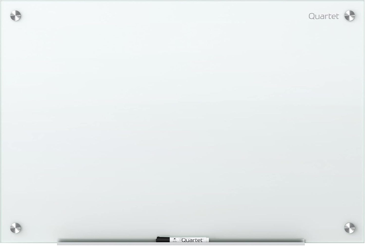 Quartet Non-Magnetic Glass Dry Erase White Board, 96"W x 48"H Whiteboard, Infinity Frameless Mounting, White Surface (G9648NMW)