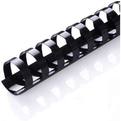 Plastic Comb Binding Spines, 1/2 Inch Diameter, Black, 90 Sheets, 100 Pack