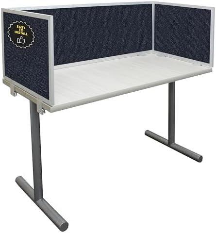 OBEX Acoustic Mounted Screen Privacy Panel Table Top Separator, Sound Blocking Desk Divider (Slate, 24" X 30")