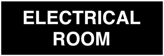 All Quality Basic Electrical Room Door/Wall Sign | Durable Construction | Building Safety - Black - Large (1 Pack)