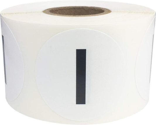 Letter I Inventory Labels 1.5 inch Round Circle Dots 500 Adhesive Stickers