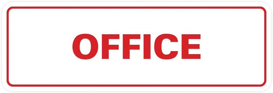 Signs ByLITA Standard Office Sign - Professional Business Signage - Easy to Install (White/Red) - Small 1 Pack