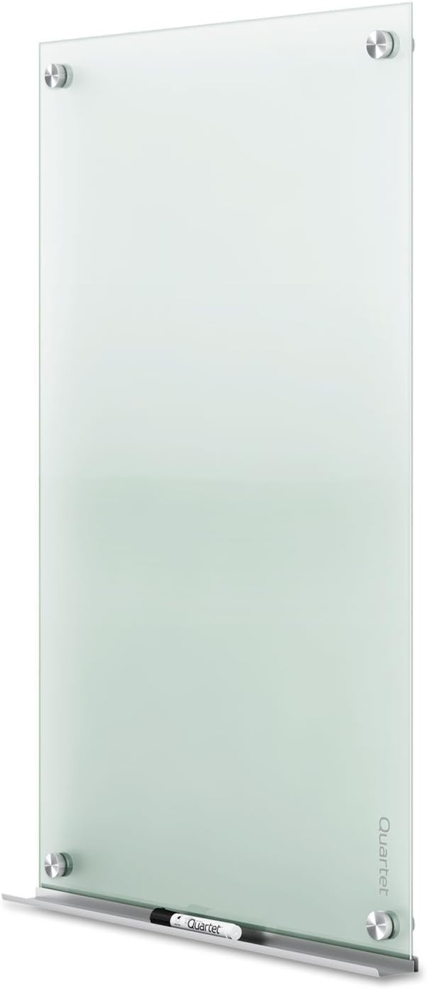 Quartet Whiteboard, Glass Dry Erase Board, Non-Magnetic, 36"W x 24"H, Infinity Frameless Mounting, Frosted Surface, Accessory Tray, and 1 Dry Erase Marker (G3624F)