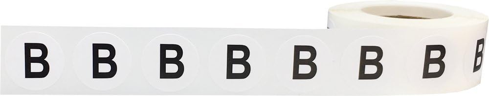 Letter B Inventory Labels .75 Inch Round Circle Dots 500 Adhesive Stickers