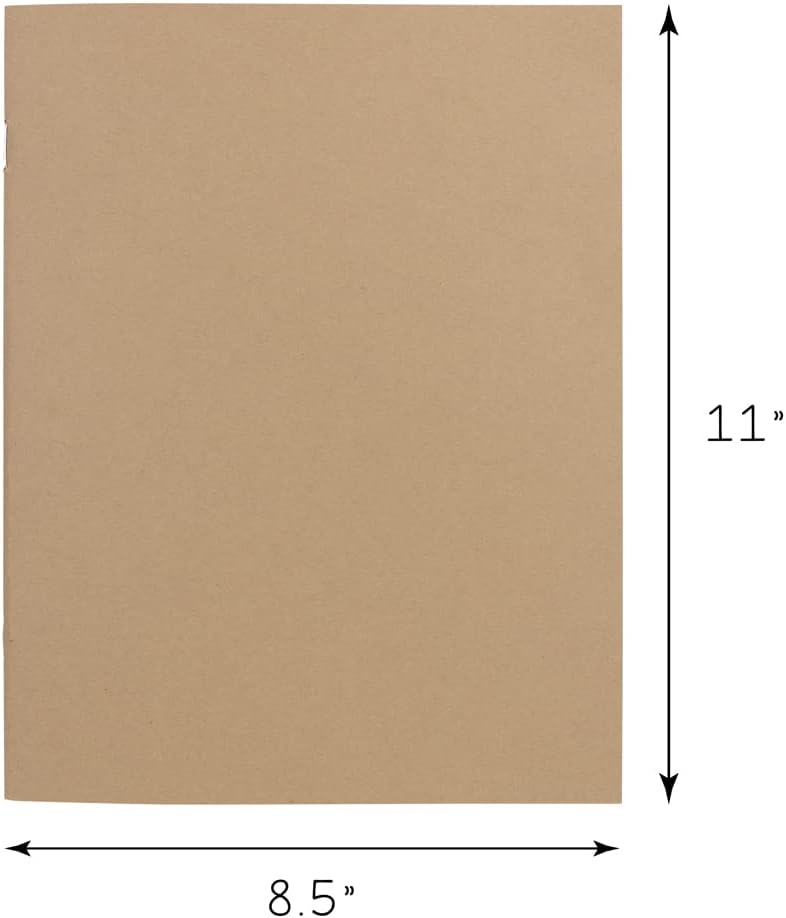 Hygloss Blank Books 8.5 x 11 Inches - 6 Pack – Kraft Color Paperback for Drawing & Writing – Empty Books for Journaling, Sketching or Arts & Craft