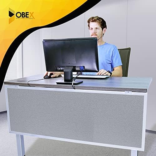 OBEX Acoustic Table Mounted Modesty Desk Privacy & Sound Absorbing Panel for Office Cubicles, 24" x 48", Overcast