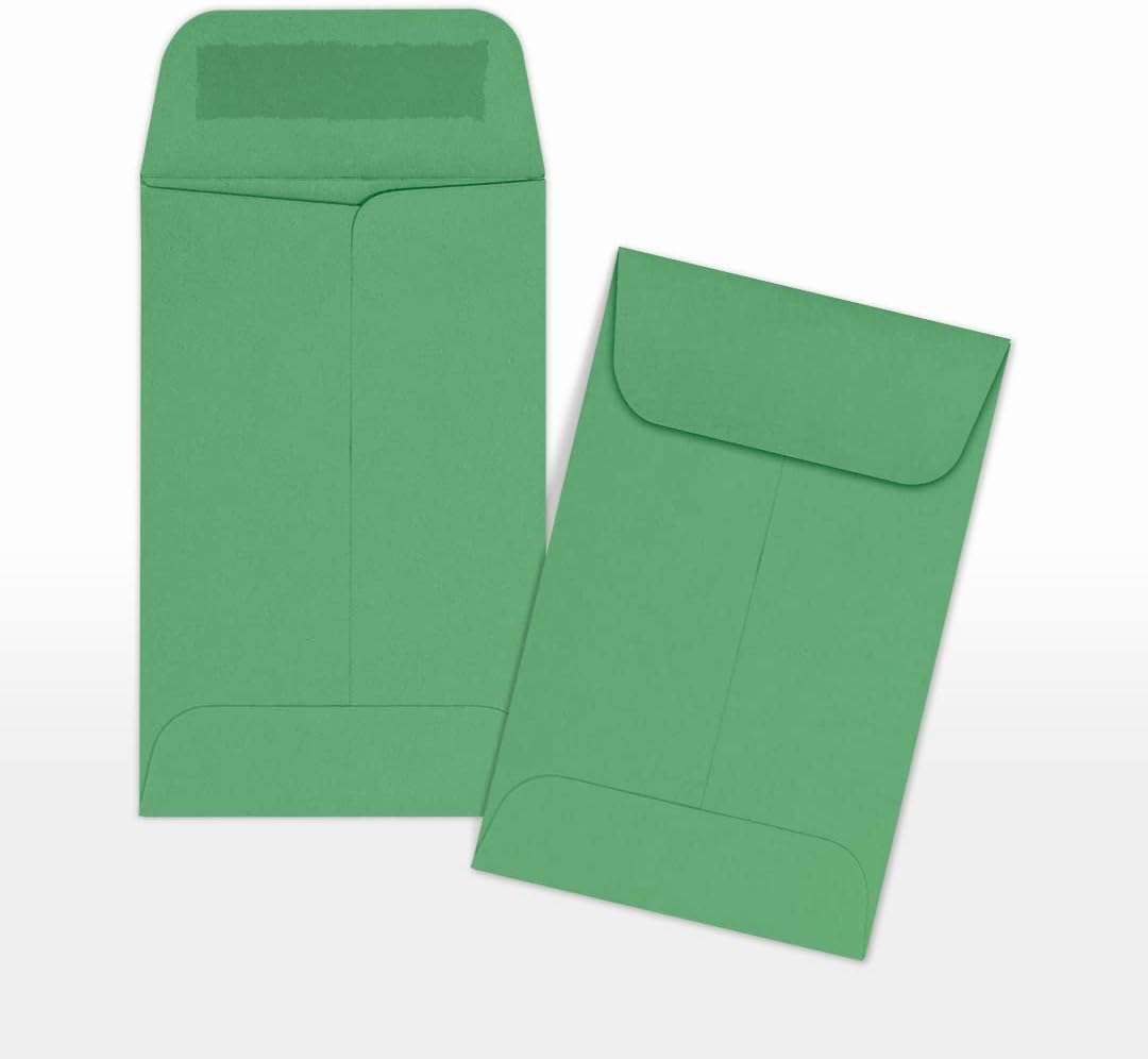 LUXPaper #1 Coin Envelopes | 2 1/4" x 3 1/2" | Holiday Green | 80lb. Text | 50 Qty