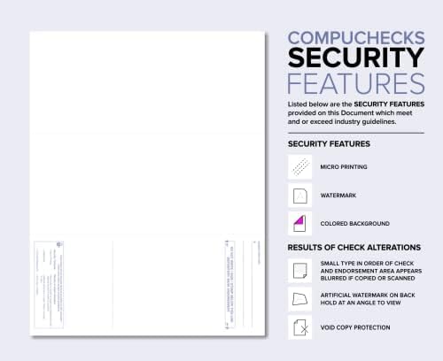 Compuchecks 2500 Blank Checks on Bottom Stock Paper - Compatible with QuickBooks and VersaCheck (Green Marble) - Print Easy, Secure Computer Laser Checks for Business, Payroll, or Personal Use