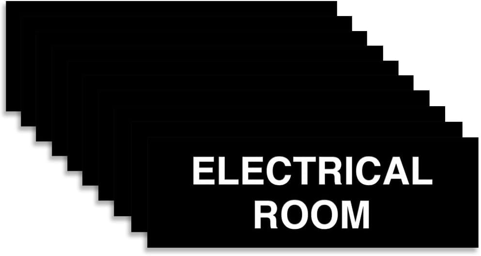 All Quality Basic Electrical Room Sign | Durable Construction | Building Safety - Black - Large (10 Pack)
