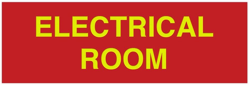 All Quality Basic Electrical Room Sign | Durable Construction | Building Safety - Red/Gold - Small (5 Pack)