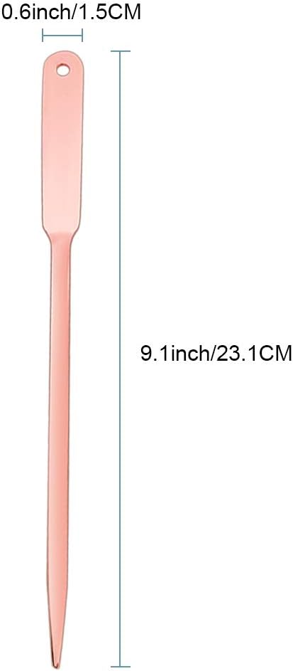WXJ13 2 Pack Letter Openers Stainless Steel Lightweight Hand Envelope Slitter, Silver and Rose Gold