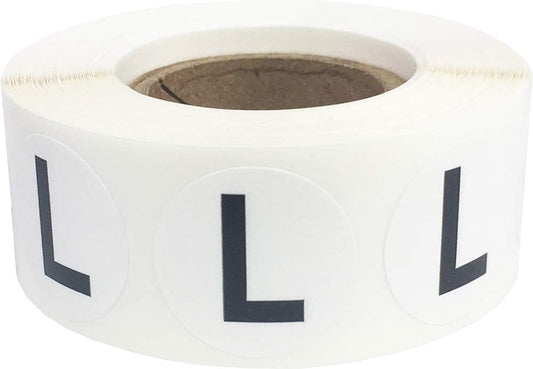 Letter L Inventory Labels .75 Inch Round Circle Dots 500 Adhesive Stickers
