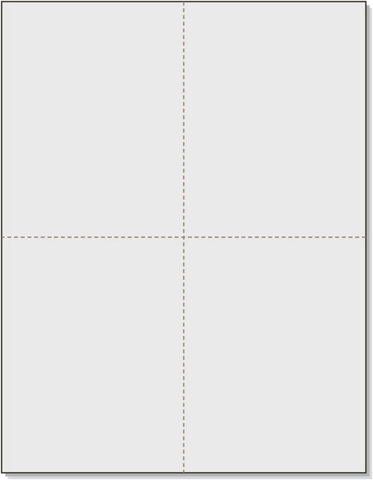 NextDayLabels - 8-1/2" x 11" Laser/Inkjet Postcards 4 Per Page, (4-1/4" x 5-1/2" Each Card | Gray, 1000 Cards)