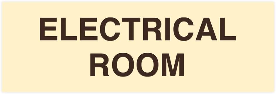 All Quality Basic Electrical Room Sign | Durable Construction | Building Safety - Ivory/Dark Brown - Large (5 Pack)